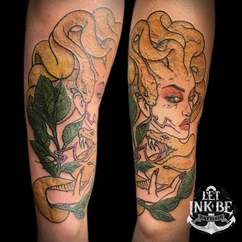 newschool tattoo medusa