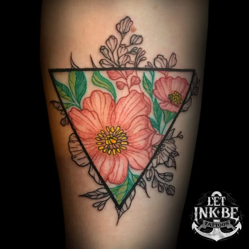 bloemen tattoo kleur