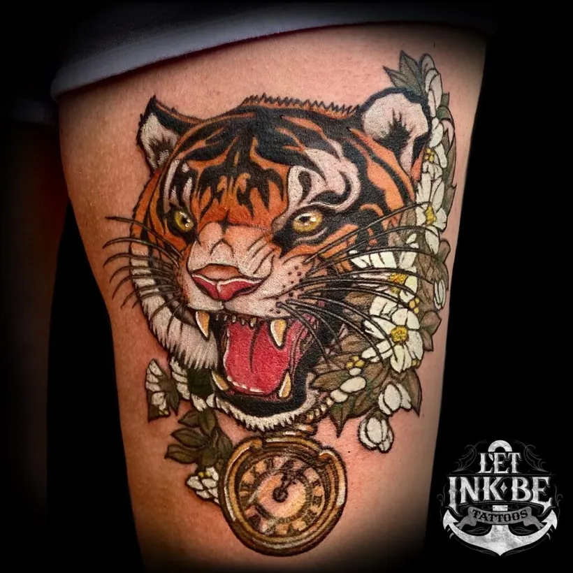 kleuren tattoo tijger