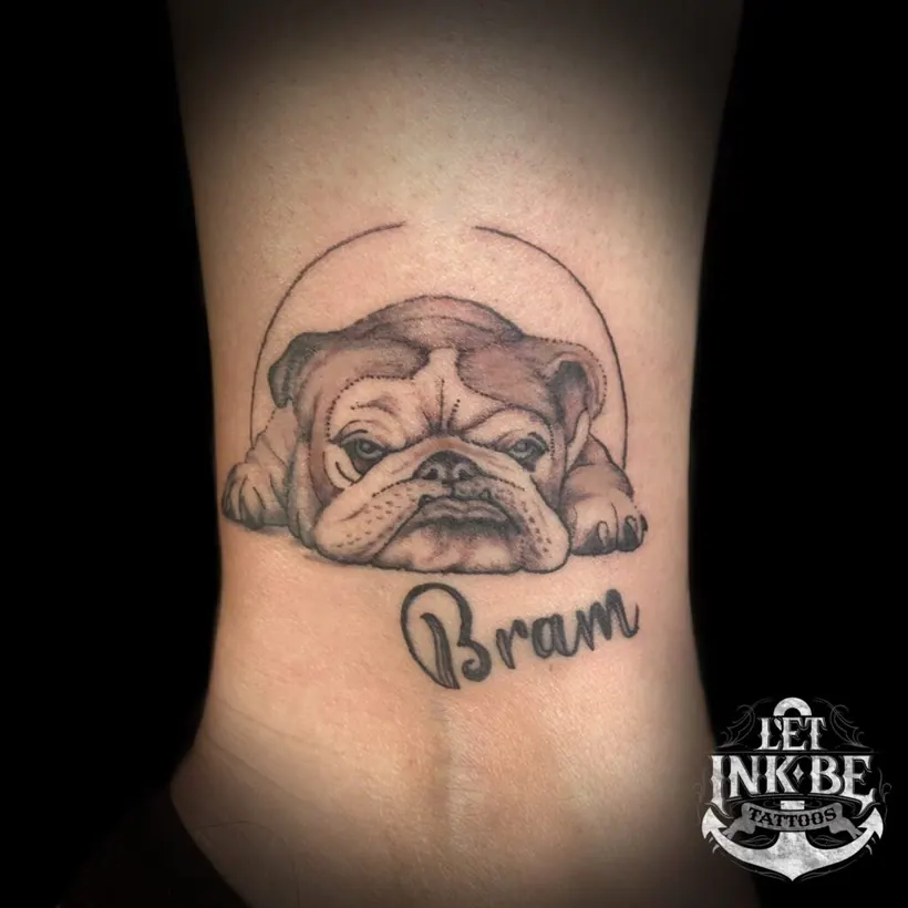 dieren tattoo bulldog