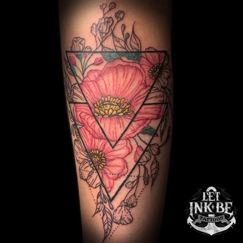 bloemen tattoo kleur