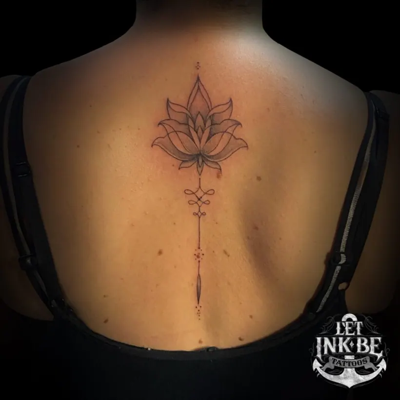 fine line tattoo lotus