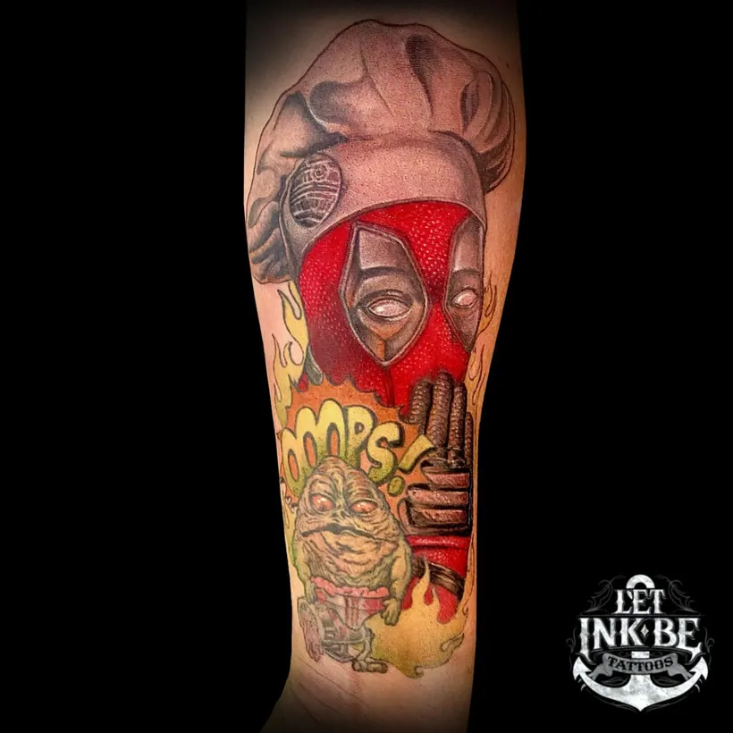 kleuren tattoo deadpool