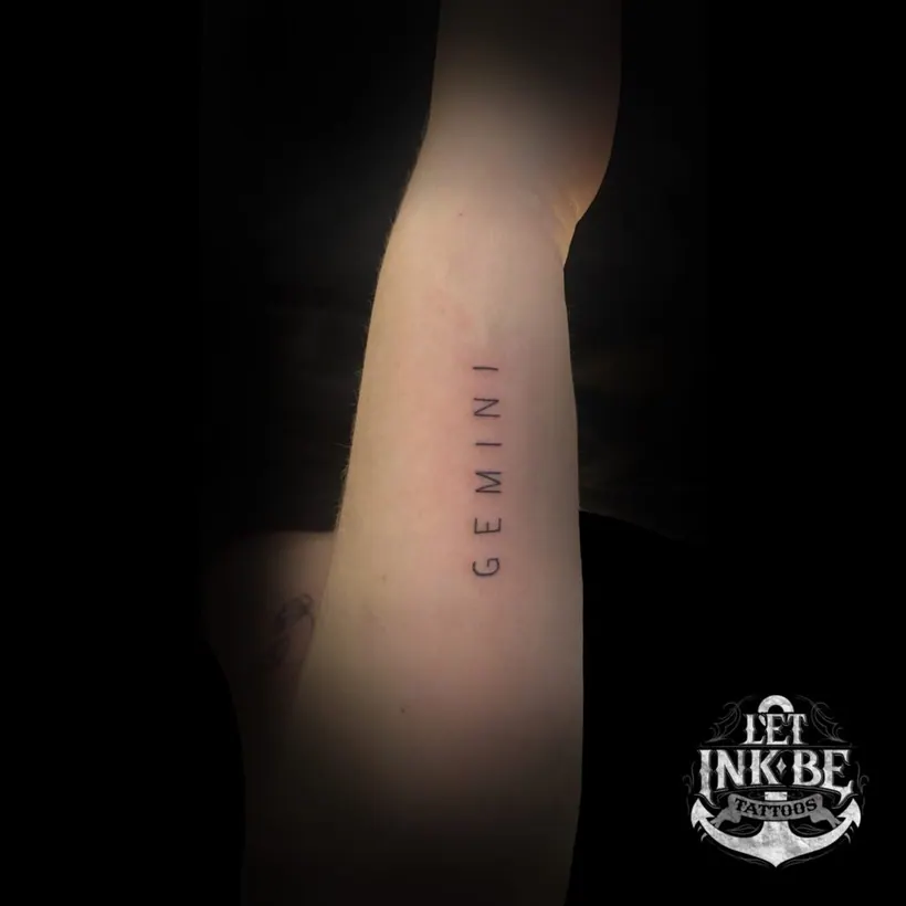fine line tattoo gemini
