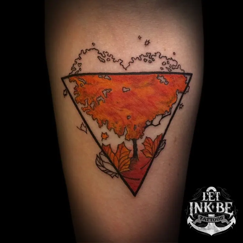 herfst boom kleuren tattoo